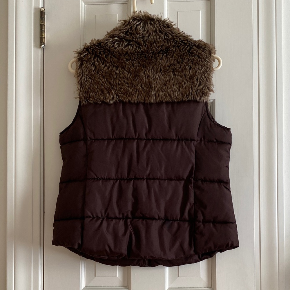 Ruff Hewn Brown Vest with Faux Fur & Toggle Buttons - Picture 3 of 3